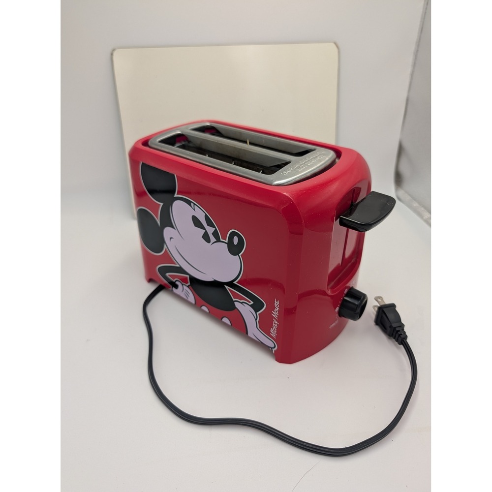 Disney Mickey Mouse 2 Slice Toaster Red DCM-21 Kitchen Appliance Character Art